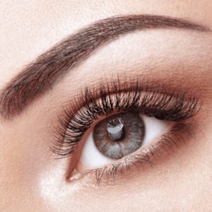 close up of womans eye